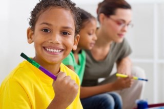 Children enjoy painting