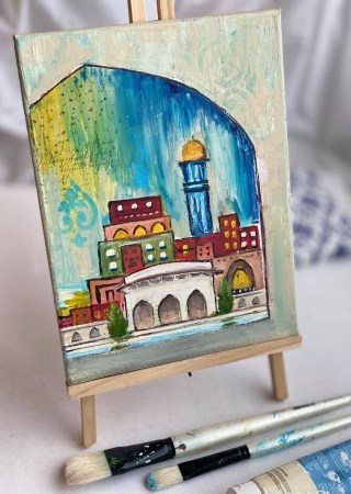 Painting on an Easel