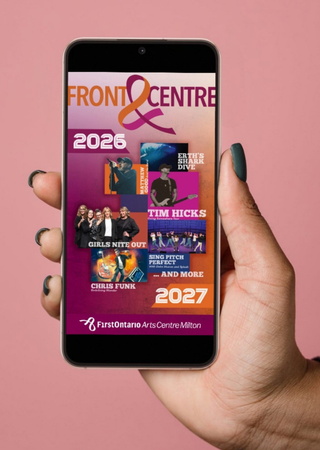 A hand holding the Front & Centre guide