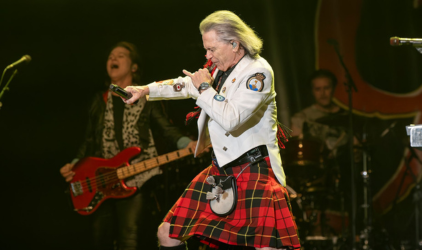 Gowan on stage singing